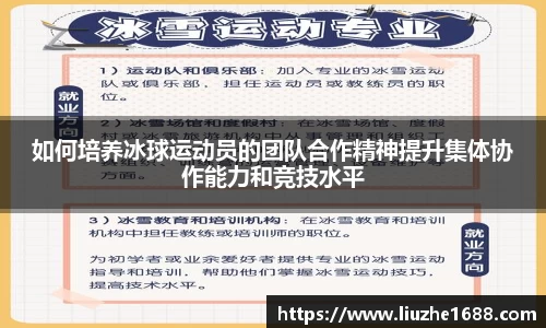 如何培养冰球运动员的团队合作精神提升集体协作能力和竞技水平